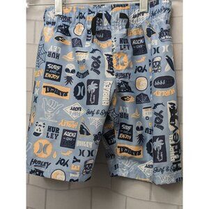 Hurley Boys Pull-on Swim Trunks Blue and Yellow Size 7